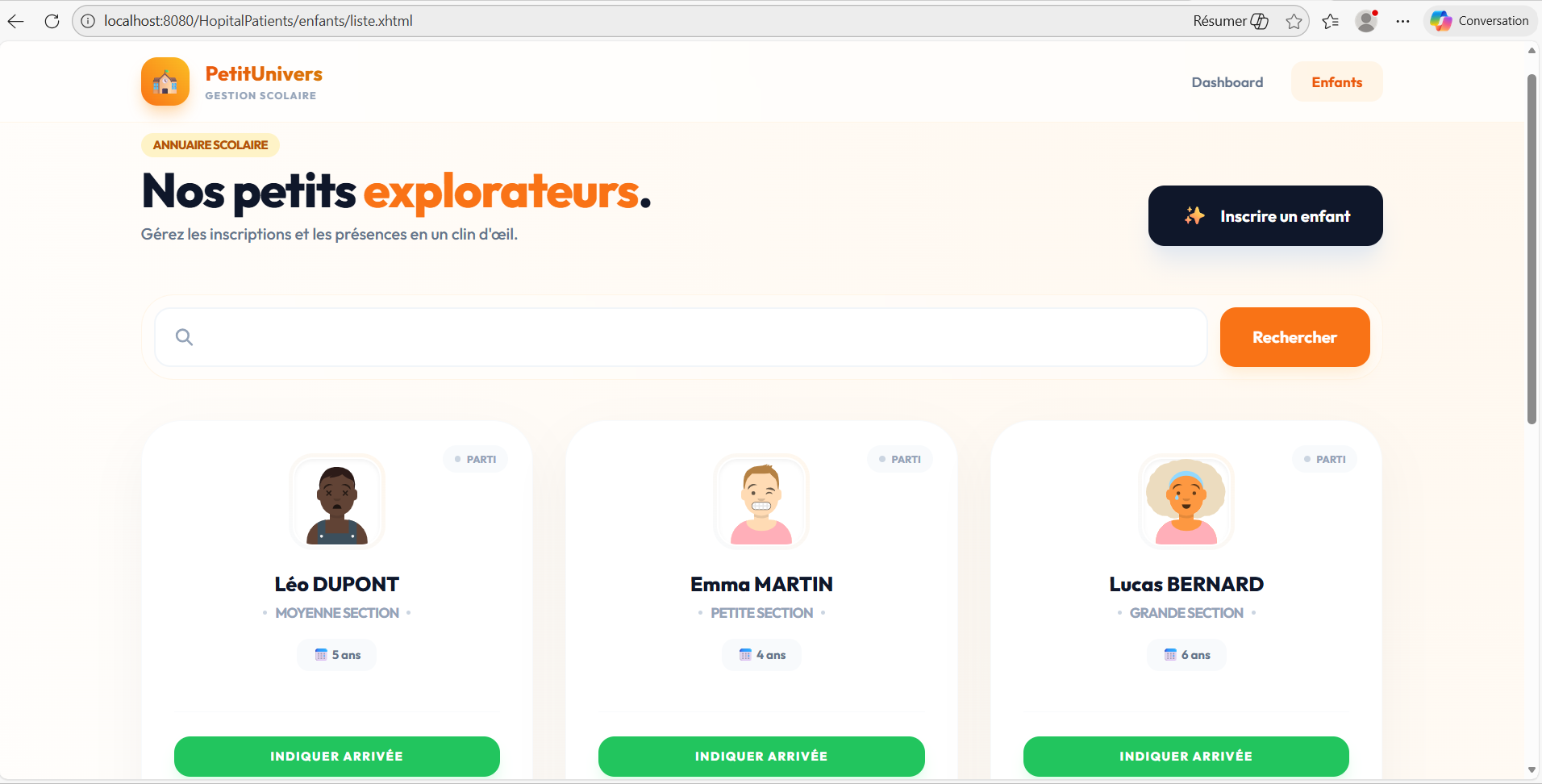 Aperçu Gestion École